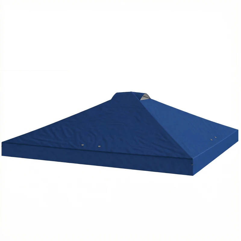 Outsunny Gazebo Roof Replacement UV50+ Waterproof Pop Up Canopy Cover with 8 Drainage Holes 3 x 3 m Blue
