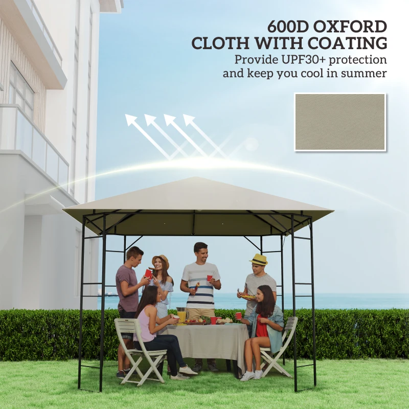 Outsunny 3 x 3(m) Gazebo Canopy Replacement, for 01-0867 - Grey