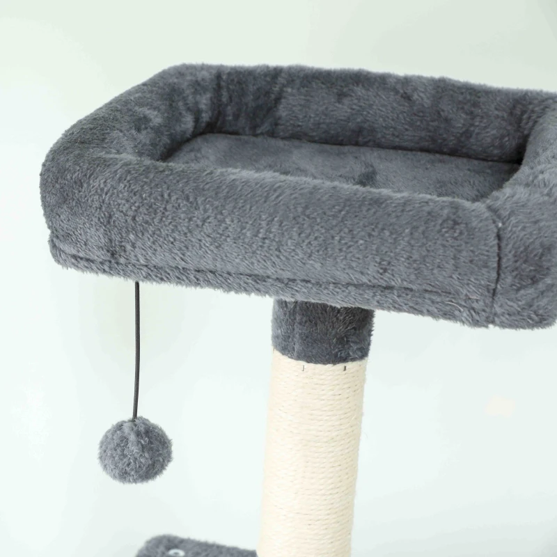 PawHut 202cm Large Cat Tree with 6 Scratching Posts, 2 Hammocks, 2 Condos, 2 Perches, Pompoms, for Indoor Cats to Rest and Play