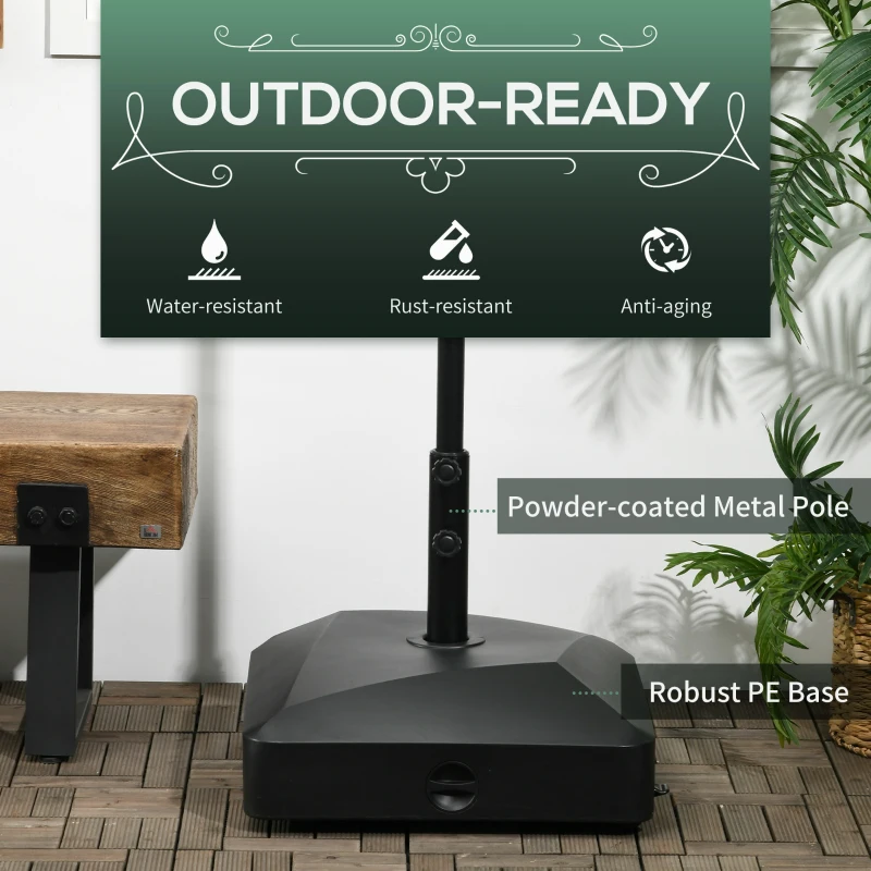 Outsunny Podstawa na parasol, Stojak na parasol, Uchwyt na parasol, 54,5 x 54,5 x 46,5 cm, Czarny