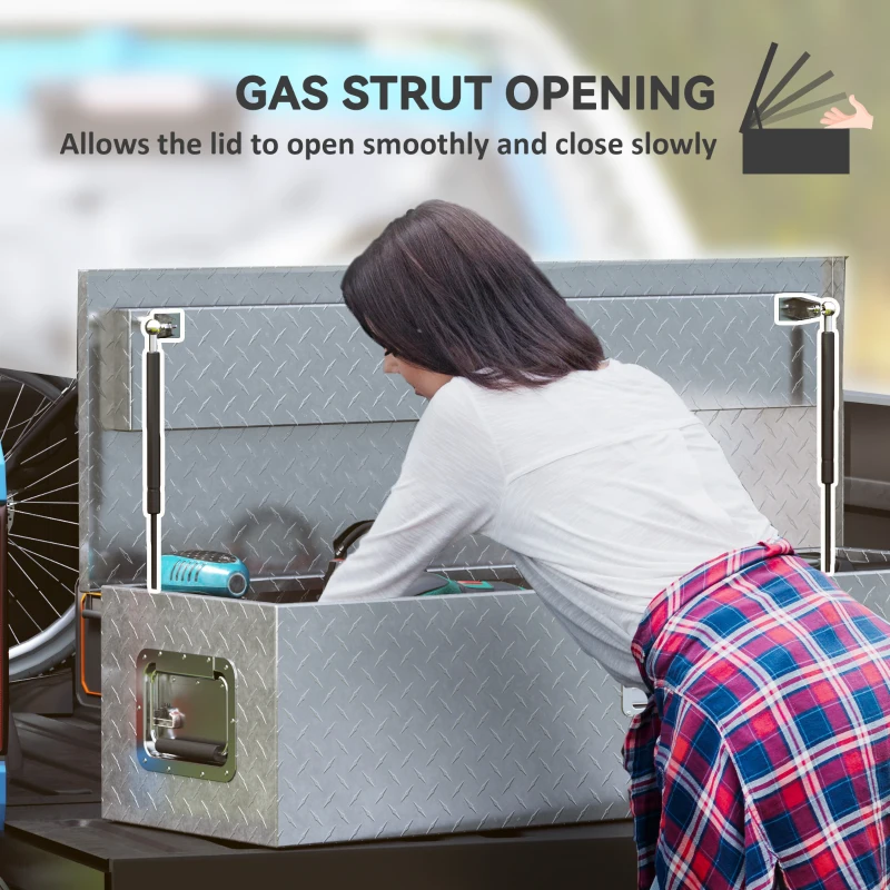 Stabilna skrzynka aluminiowa z uchwytami bocznymi