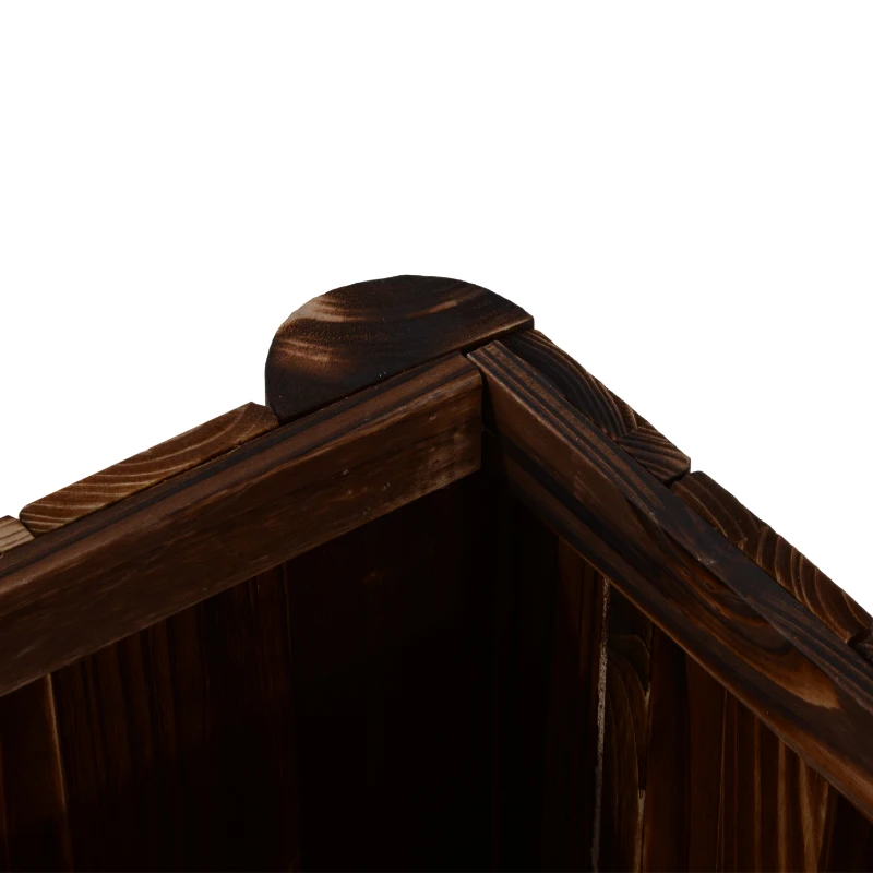 Outsunny Wooden Raised Garden Bed, 120 x 50 x 45cm Elevated Planter Box, Outdoor Flower Bed with Drainage Gaps, Easy Assembly