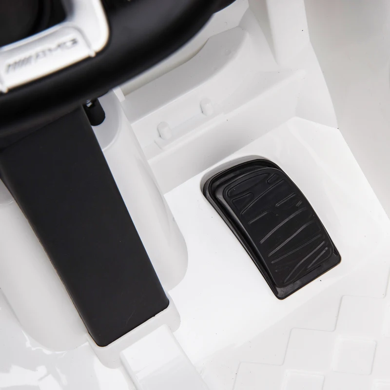 HOMCOM Coche Eléctrico para Niño +3 Años con Licencia de Mercedes 12V con Mando a Distancia Música y Luces Blanco