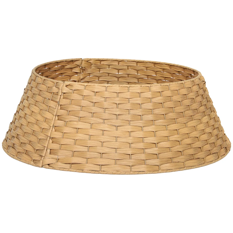 Kołnierz choinkowy HOMCOM, Ø 68cm, z plastiku, dla stojaka choinkowego, osłona stojaka choinkowego do domu, imprezy, dekoracji, naturalne drewno