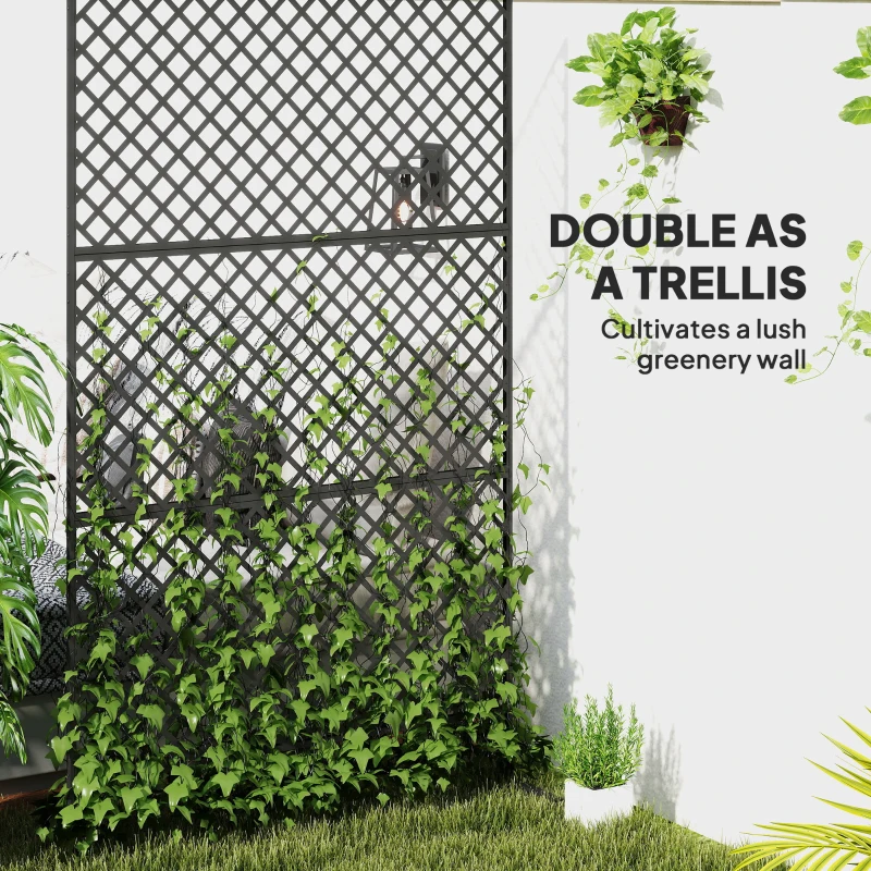 Parawan 3-częściowy 122x198 cm, wolnostojący, czarny