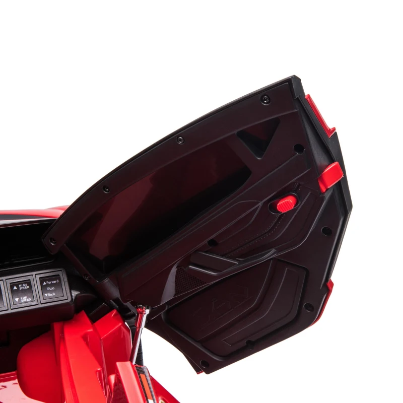 HOMCOM Coche Eléctrico para Niños de +3 Años Lamborghini SIAN Coche de Batería 12V con Mando a Distancia Apertura de Puerta Música MP3 USB y Faros 3-5 km/h 108x62x40 cm Rojo