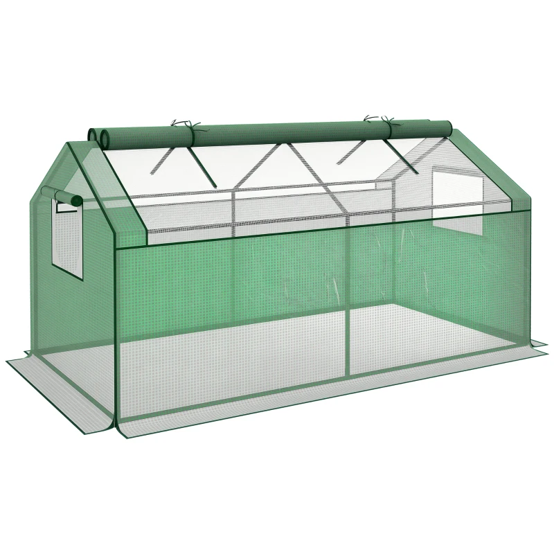 Outsunny Mini-szklarnia na przedwiośnie, szklarnia foliowa, odporna na warunki pogodowe, 180 x 92 x 92 cm, Zielony