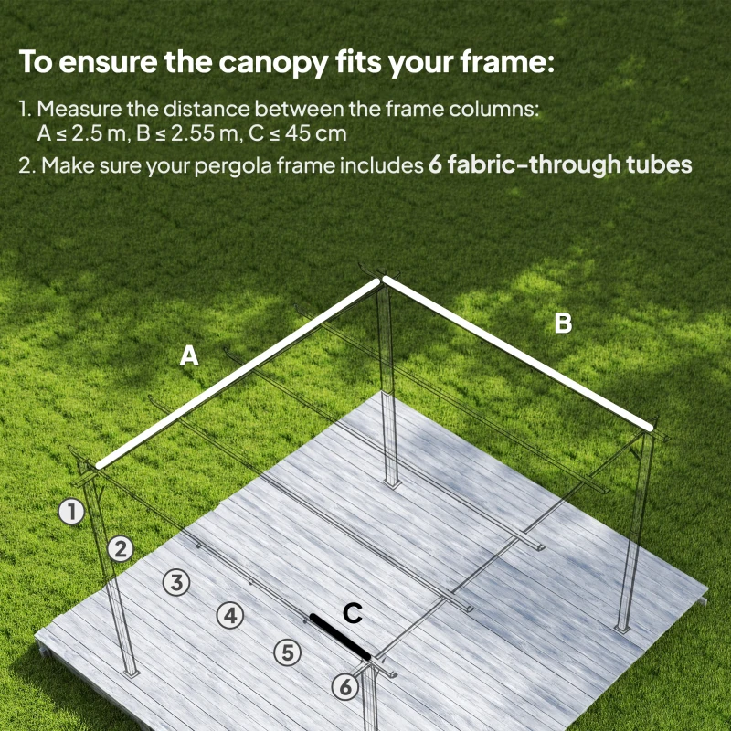 Wodoodporna osłona do pergoli 3x3 m, zwijana, falista