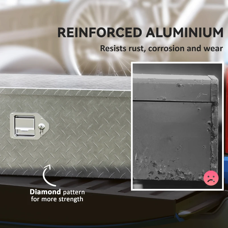 Stabilna skrzynka aluminiowa z uchwytami bocznymi