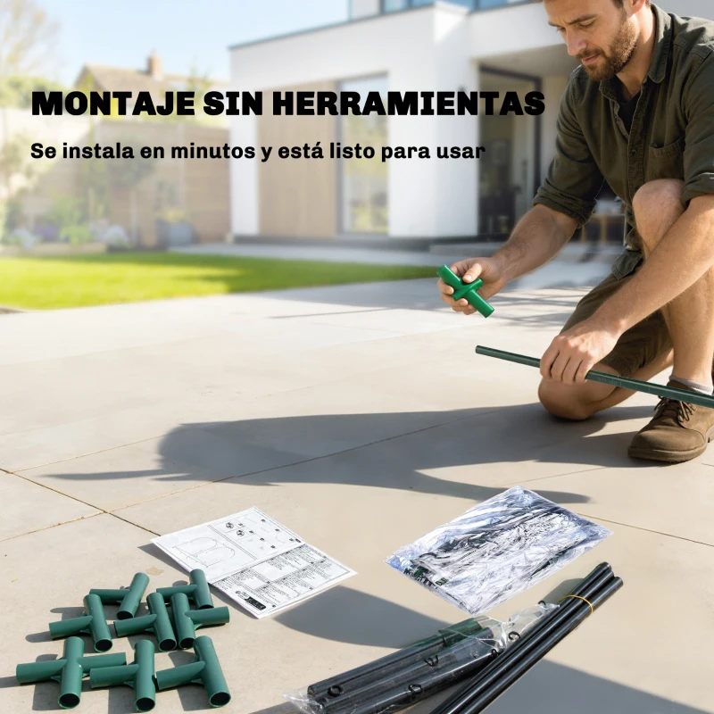 Outsunny Mini Invernadero con Bolsa de Plantación Invernadero Pequeño Portátil para Interior y Exterior 68x50x70 cm Verde