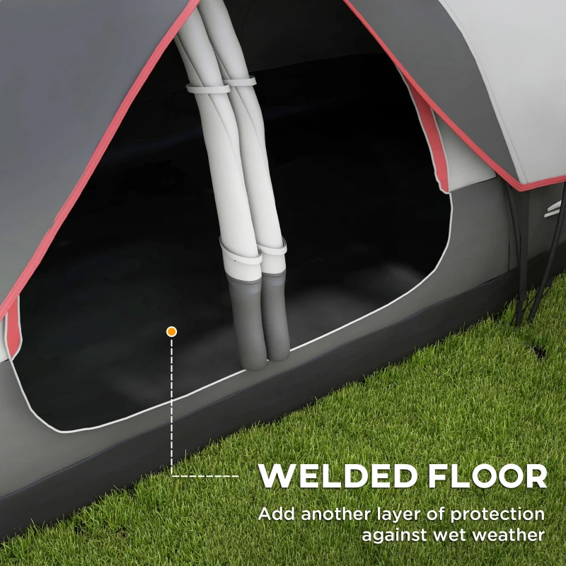 Namiot tunelowy dla 6-8 osób, z hakami i oknami siatkowymi