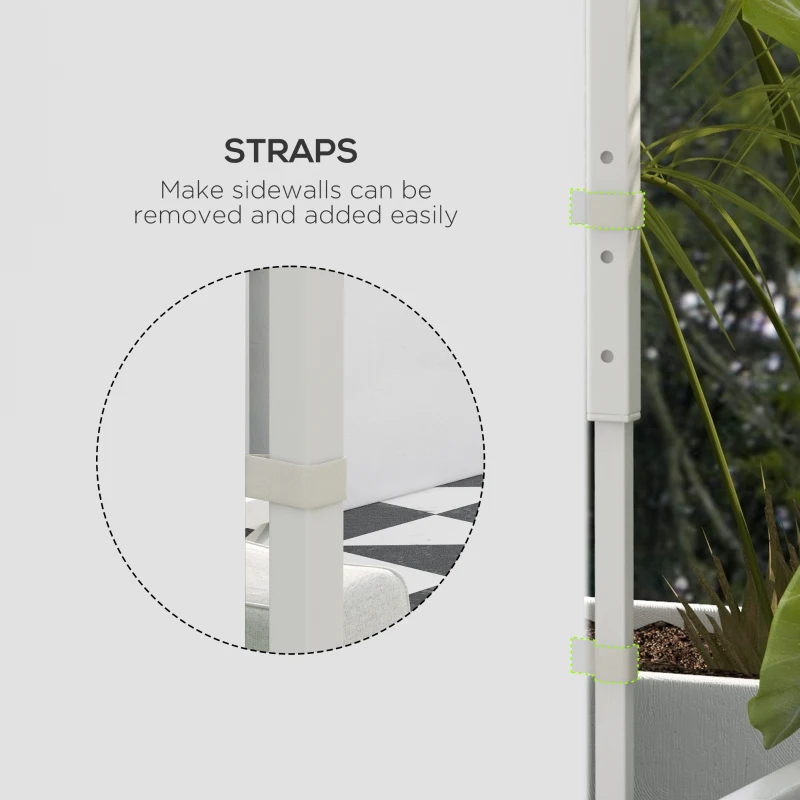 Outsunny 2 boczne ścianki do pawilonu 3x3/3x6m, okno, drzwi, biały