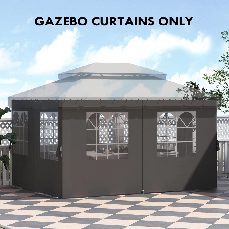 Zestaw 4 ścianek do pawilonu 3x4m z 8 oknami