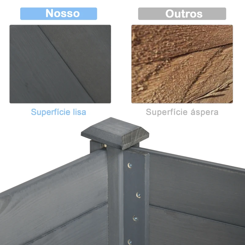 Outsunny Horta Elevada de Madeira 122,5x56,5x76 cm Mesa de Cultivo com Tecido não Tecido e 4 Orifícios de Drenagem para Cultivo de Plantas e Flores Madeira