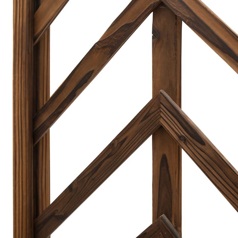 Outsunny Wooden Garden Arbor, Arch Trellis with Classic Countryside Style, Pergola Style Roof for Climbing Vines