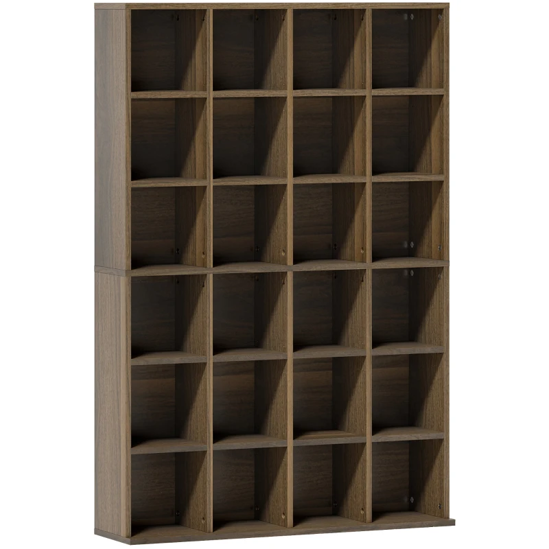 HOMCOM Meuble de rangement multimédia 456 CD/ 336 DVD - bibliothèque en bois avec étagères réglables, 89 x 130,5 cm, marron(m-12)