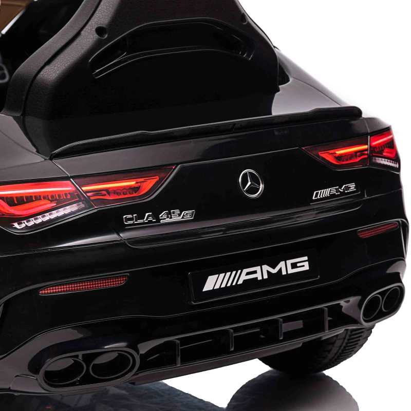 AIYAPLAY Mercedes-Benz AMG CLA 45 Licensed 12V Kids Electric Car Ride on Car w/ Remote, Suspension Lights Music Horn - Black