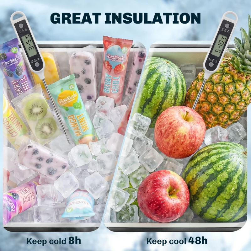 Outsunny Koelwagen met opbergruimte, afvoer, wielen en zwart design