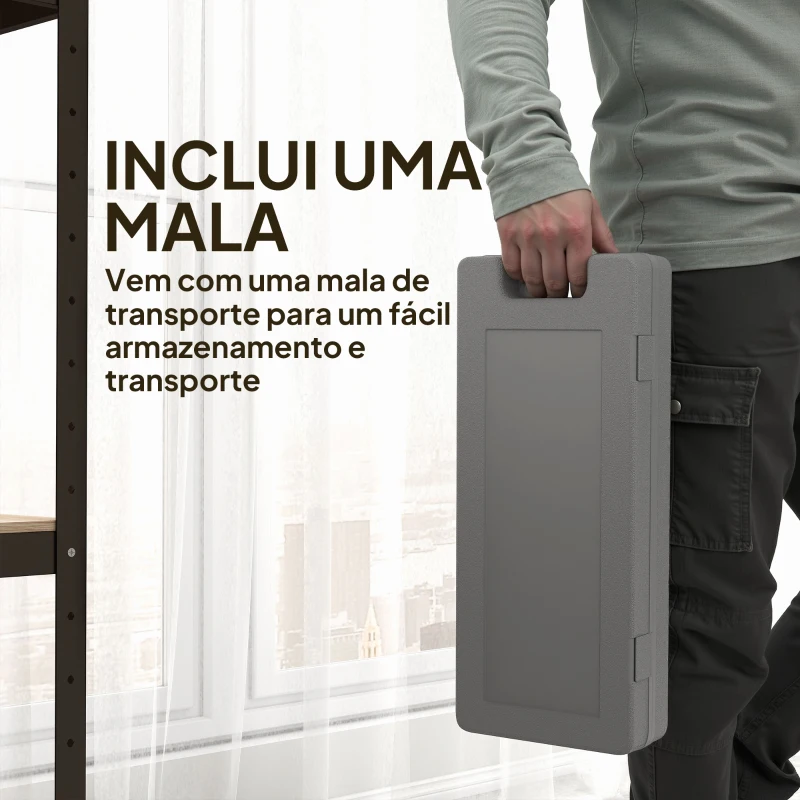 HOMCOM Conjunto de 6 Halteres Hexagonais de 1,5 kg 1 kg e 0,5 kg com Revestimento de PU e Mala 43x18x7,5 cm Multicolor