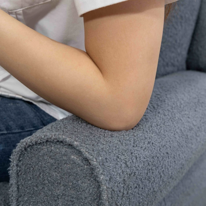 HOMCOM Recliner Armchair with Extended Leg Rest - Grey