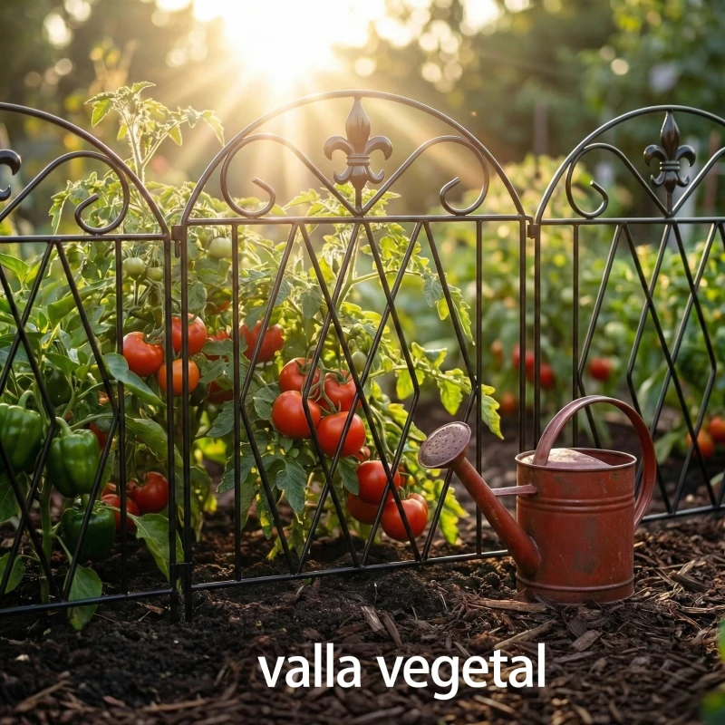 Outsunny Set de 4 Vallas Metálicas de Jardín con Diseño Arqueado, 125x56 cm, Negro