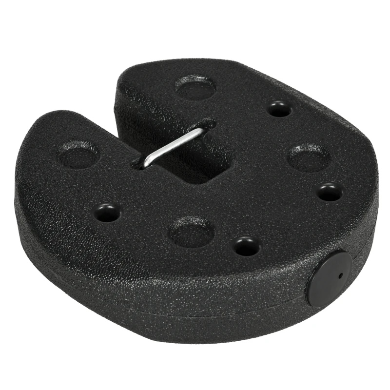 Outsunny Pack de 4 Pesos para Carpas Plegables Rellenados con Cemento Bases para Toldo Pérgola Ø22x5,5 cm Negro