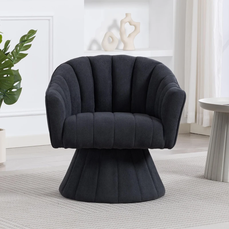 360°-Drehstuhl mit ergonomischer, umschließender Rücken- und Armlehne, 70 x 66 x 72 cm, Dunkelgrau