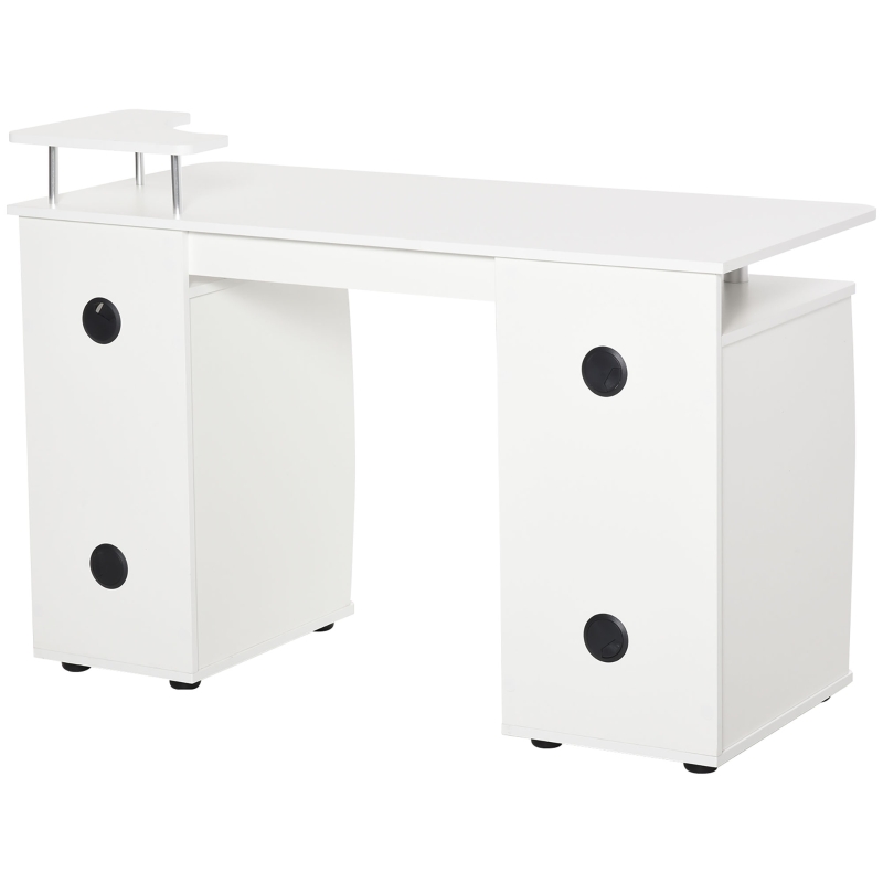 Homcom Birou PC 120 × 55 cm PAL+Otel cu Sertare & Raft Monitor