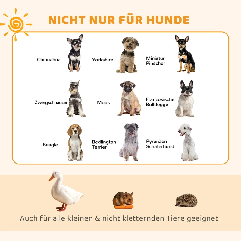PawHut Haustierlaufstall, Spielgehege für Welpen und kleine Hunde, mit Tür, Indoor- und Outdoor-tauglich, 61 cm, Schwarz