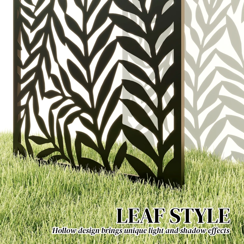 Outsunny Parawan 65 x 130 cm Wolnostojący Wiszący, Przegroda Osłona z Metalu Czarny