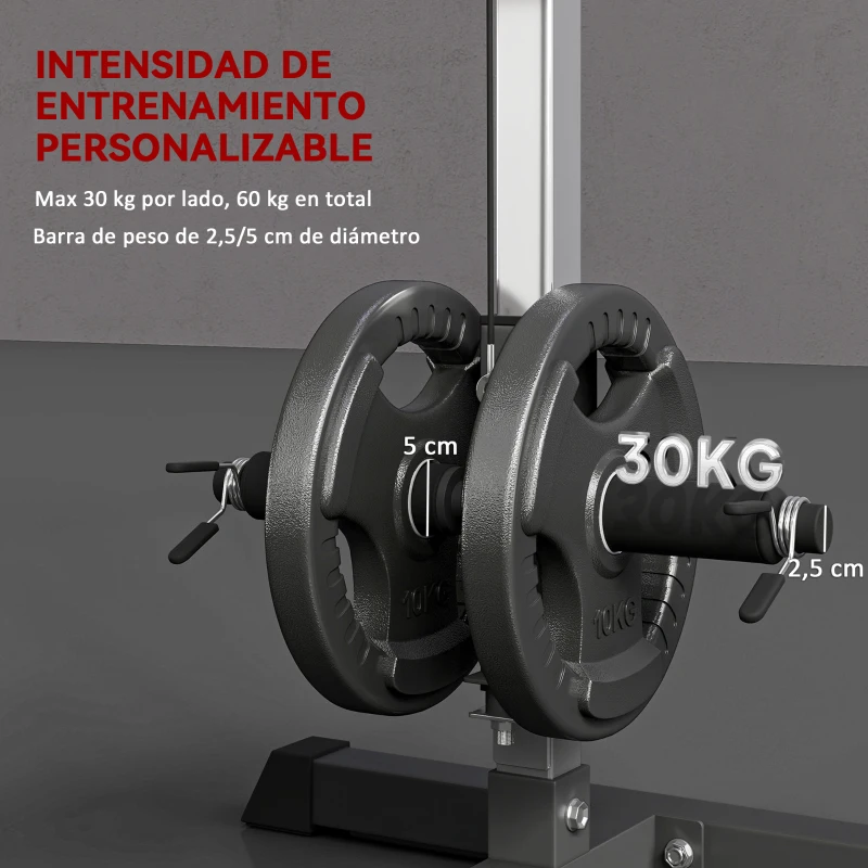 HOMCOM Máquina de Musculación Estación de Entrenamiento para Jalón al Pecho con Polea y Asiento Regulable para Entrenamiento en Gimnasio Hogar Oficina Carga Máx. 100 kg 107x120x190 cm Negro