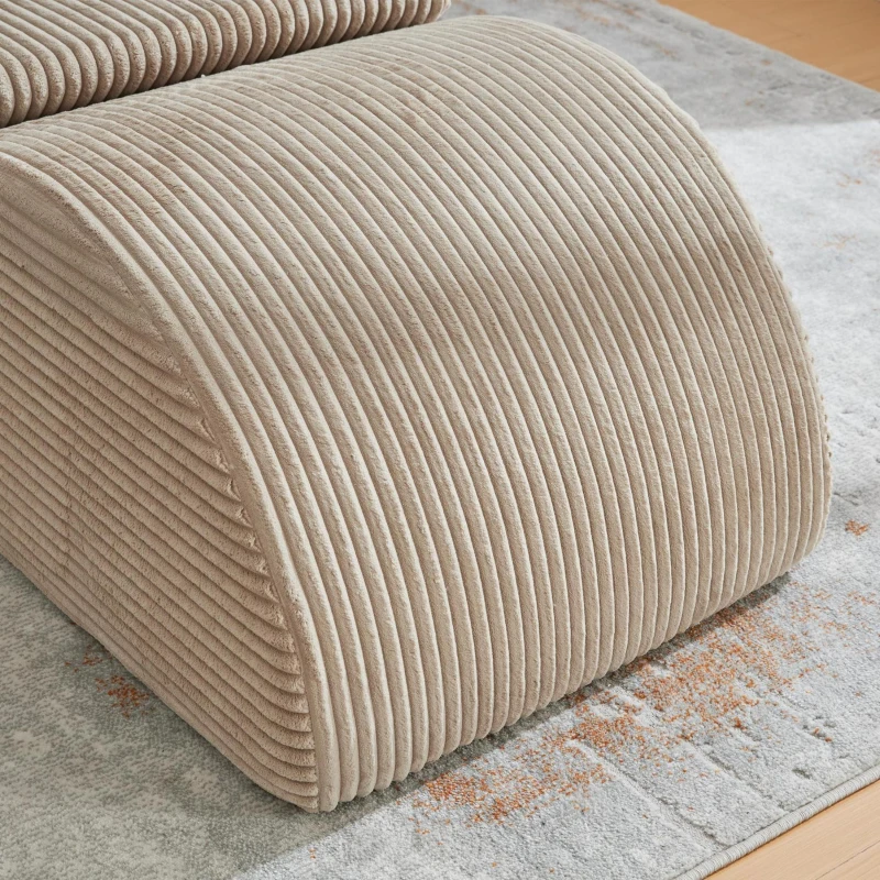 Moderner Freizeit-Sessel mit ergonomischer Rückenlehne, abnehmbarem Sitzkissen und Seitentasche, 160 x 66 x 90 cm, Khaki