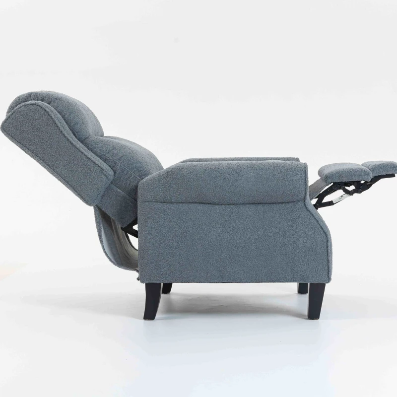 HOMCOM Recliner Armchair with Extended Leg Rest - Grey