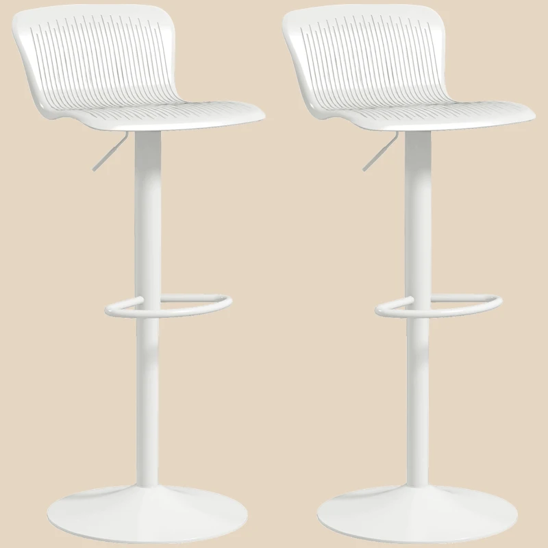 HOMCOM Set 2 Sgabelli da Bar con Schienale, Girevoli e con Altezza Regolabile, Polipropilene, Bianco