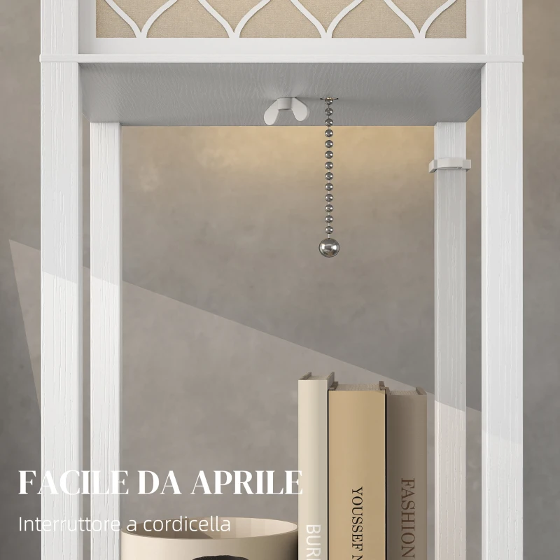 HOMCOM Lampada da Terra 2 in 1 Moderna con 3 Ripiani, Attacco E27, 26 x 26 x 160 cm, Bianco