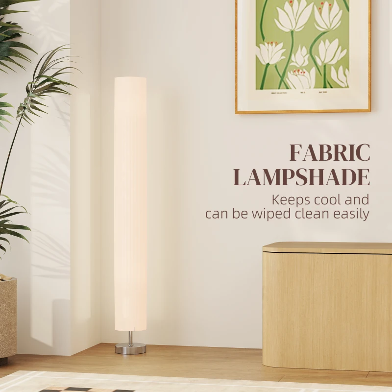 HOMCOM Lampa stojąca do salonu z abażurem z poliestru, 2 x oprawka E27, idealna do sypialni, 14 x 14 x 120 cm