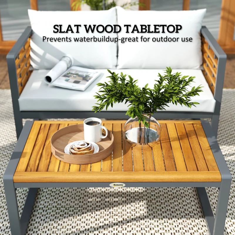 Zestaw mebli ogrodowych z akacji, odporny na warunki atmosferyczne