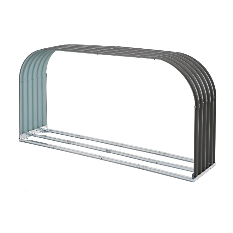 Outsunny Firewood Rack Wood Rack, weather-resistant, Steel, 212 cm x 46 cm x 112 cm, Gray