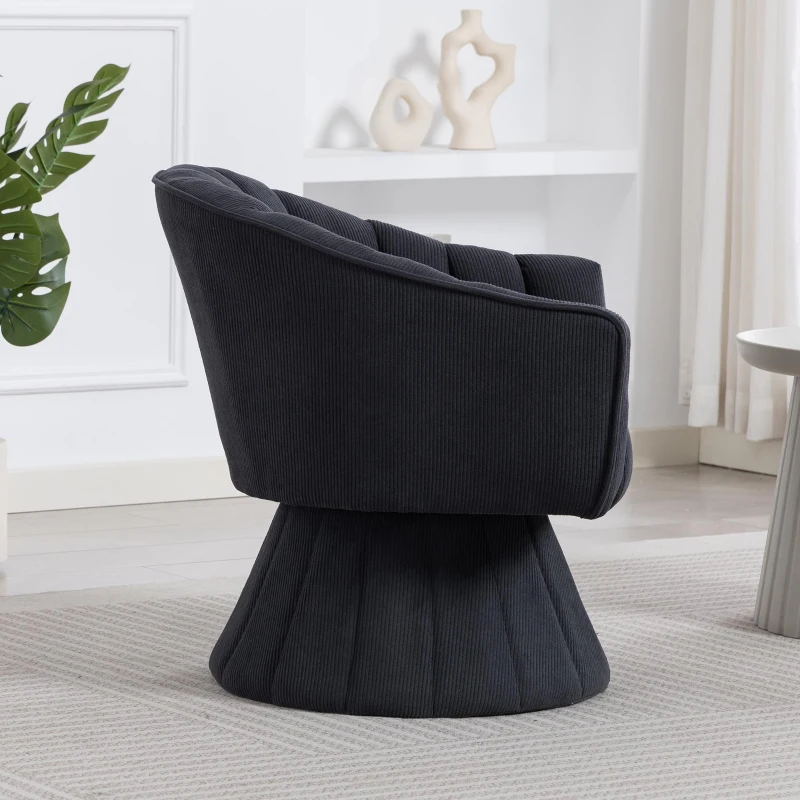 360°-Drehstuhl mit ergonomischer, umschließender Rücken- und Armlehne, 70 x 66 x 72 cm, Dunkelgrau