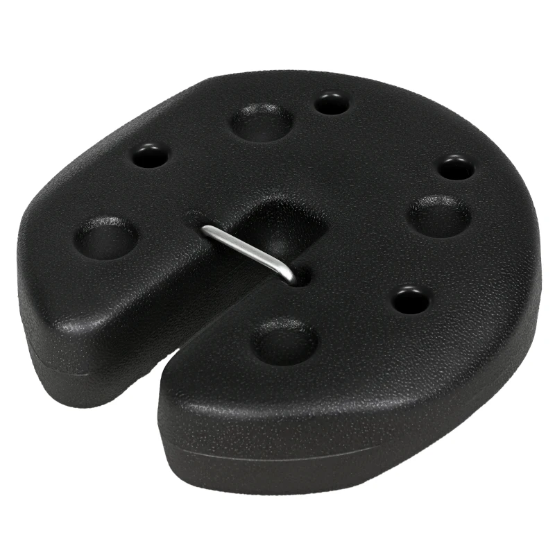 Outsunny Pack de 4 Pesos para Carpas Plegables Rellenados con Cemento Bases para Toldo Pérgola Ø22x5,5 cm Negro
