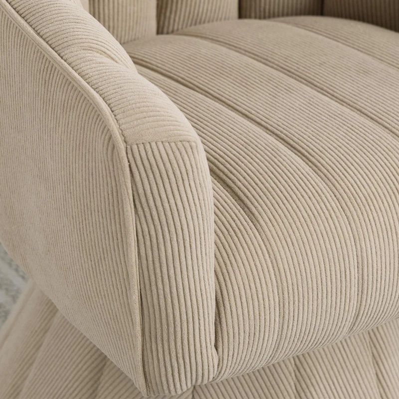 360°-Drehstuhl mit ergonomischer, umschließender Rücken- und Armlehne, 70 x 66 x 72 cm, Khaki