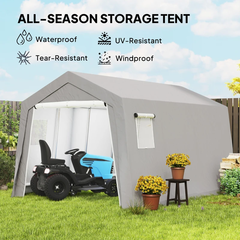 Domek narzędziowy z dachem, wodoodporny, z drzwiami i oknami