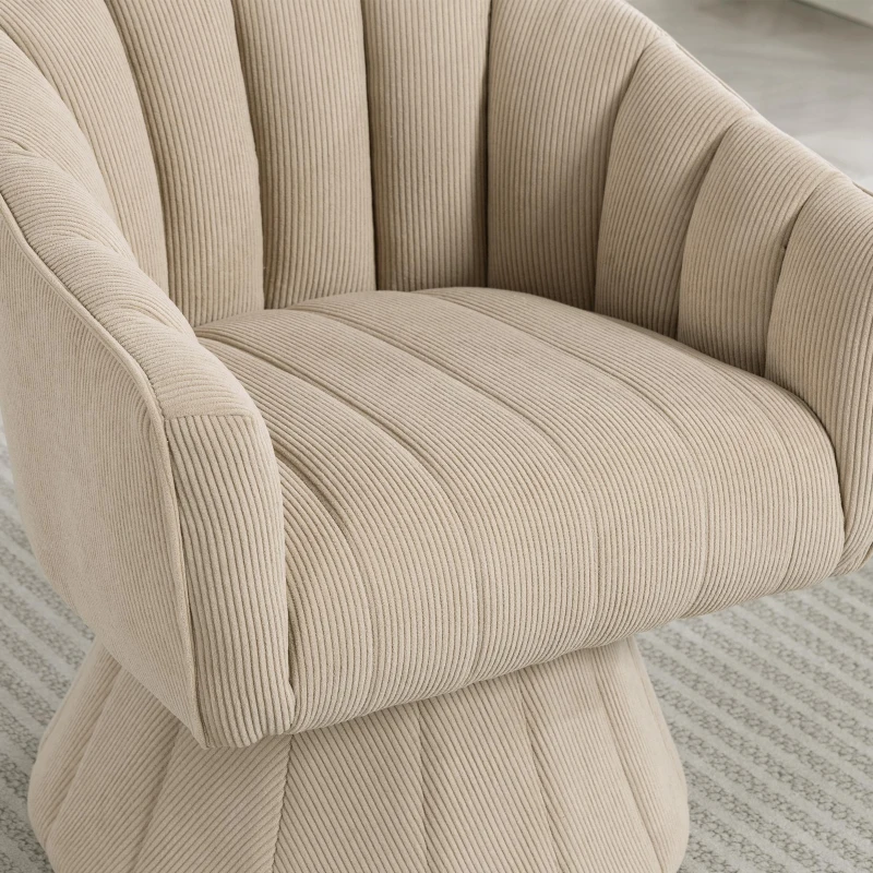 360°-Drehstuhl mit ergonomischer, umschließender Rücken- und Armlehne, 70 x 66 x 72 cm, Khaki