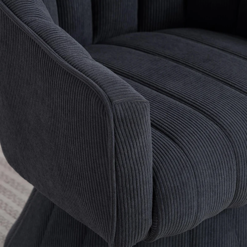 360°-Drehstuhl mit ergonomischer, umschließender Rücken- und Armlehne, 70 x 66 x 72 cm, Dunkelgrau