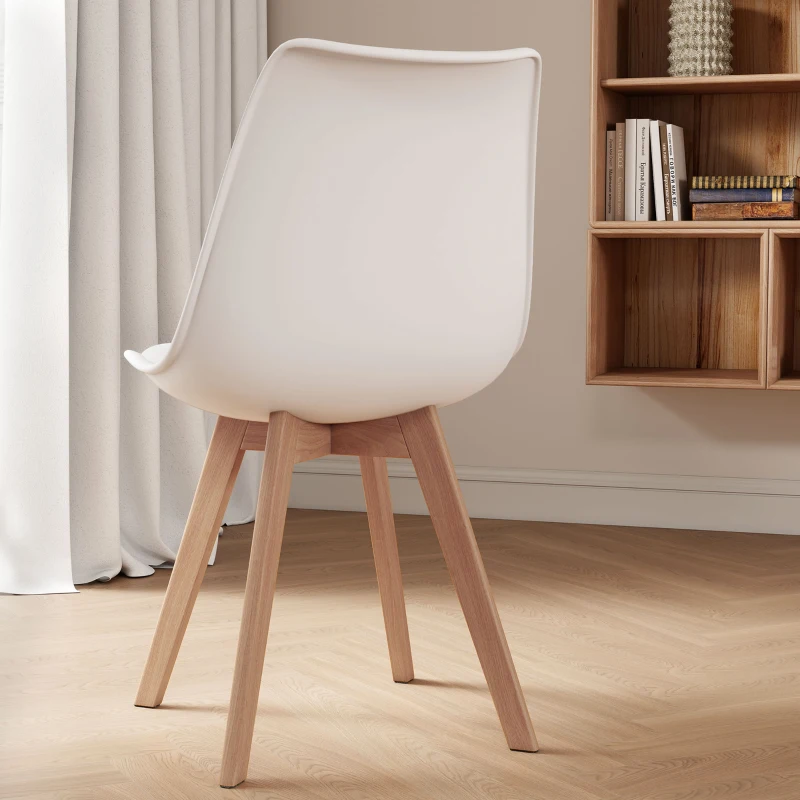 HOMCOM Set de 4 Scaune de Masa, Scaune Moderne de Bucatarie