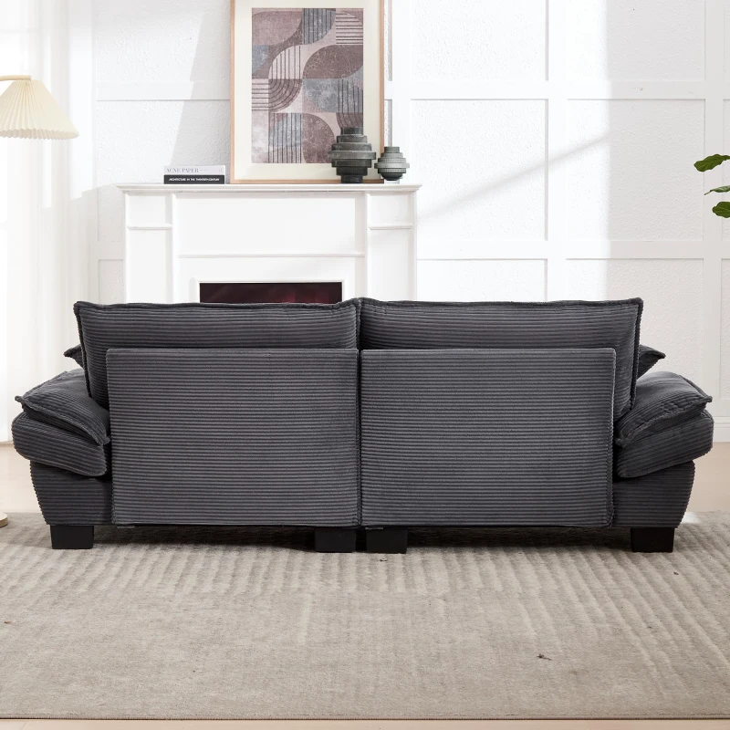 Modernes 2-Sitzer-Stoffsofa, für Wohnzimmer/Schlafzimmer/Büro, 224 x 81 x 81 cm, Dunkelgrau