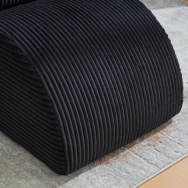 Moderner Freizeit-Sessel mit ergonomischer Rückenlehne, abnehmbarem Sitzkissen und Seitentasche, 160 x 66 x 90 cm, Schwarz