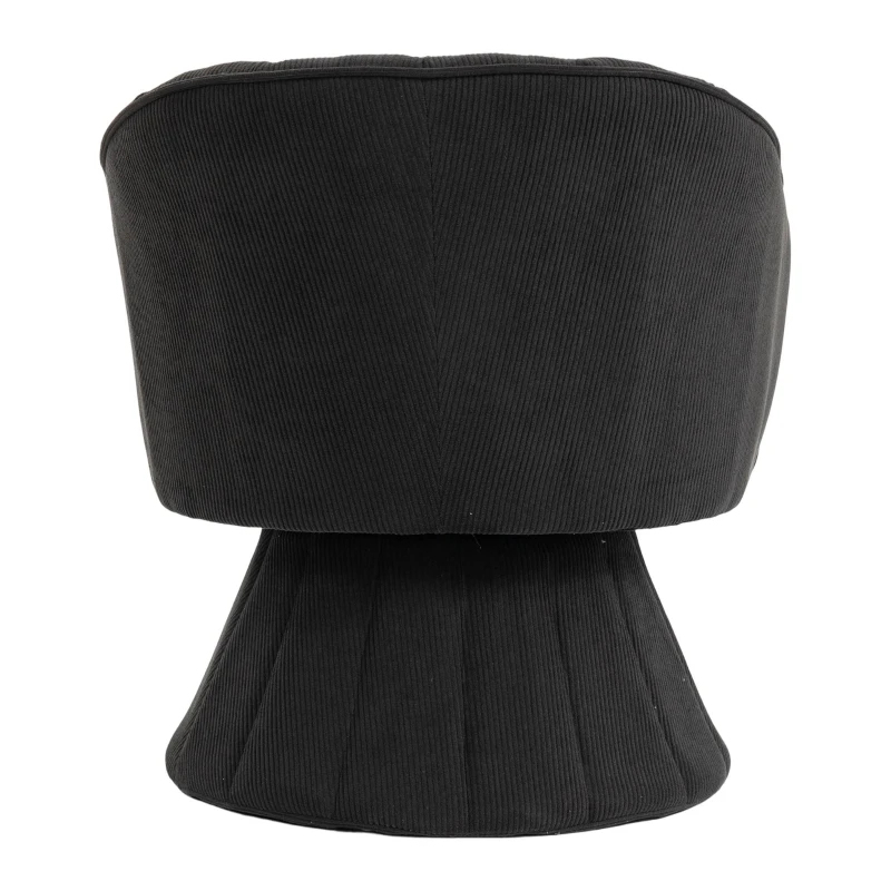 360°-Drehstuhl mit ergonomischer, umschließender Rücken- und Armlehne, 70 x 66 x72 cm, Schwarz