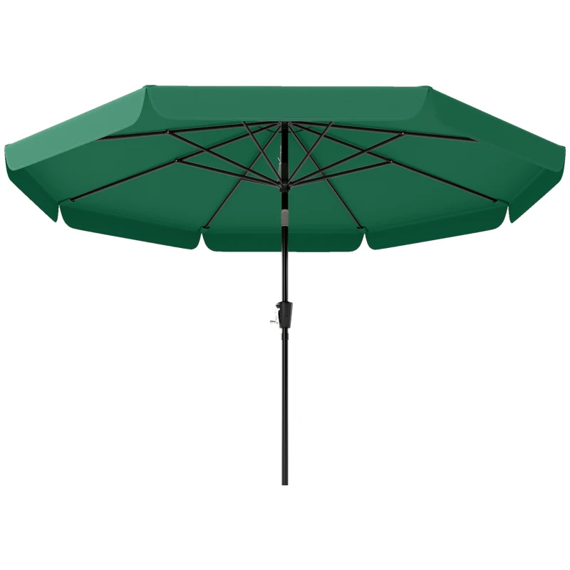Outsunny 3 m Garden Parasol with Tilt Mechanism & Crank Handle, UPF 30+ Patio Umbrella Outdoor Table Umbrella, Green