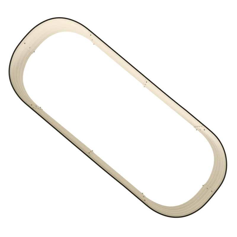 Outsunny Galvanised Raised Garden Bed, Metal Planter Box with Safety Edging, for Flowers, Herbs, Succulents, Cream White